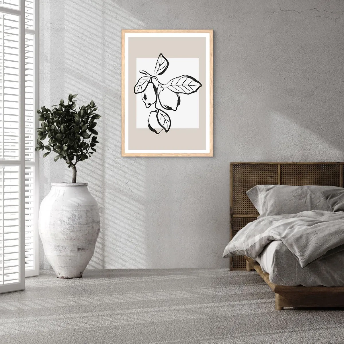 Poster în ramă de stejar deschis - Unde se coace lămâia... - 40x50 cm