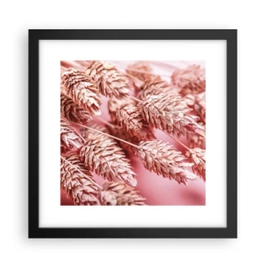 Poster în ramă neagră - Cascadă florală în roz - 30x30 cm