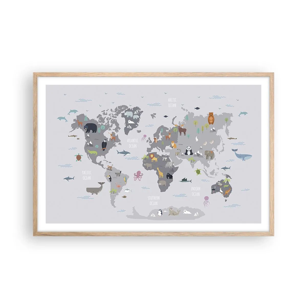 Poster în ramă de stejar deschis - Spune-mi de unde ești... - 91x61 cm