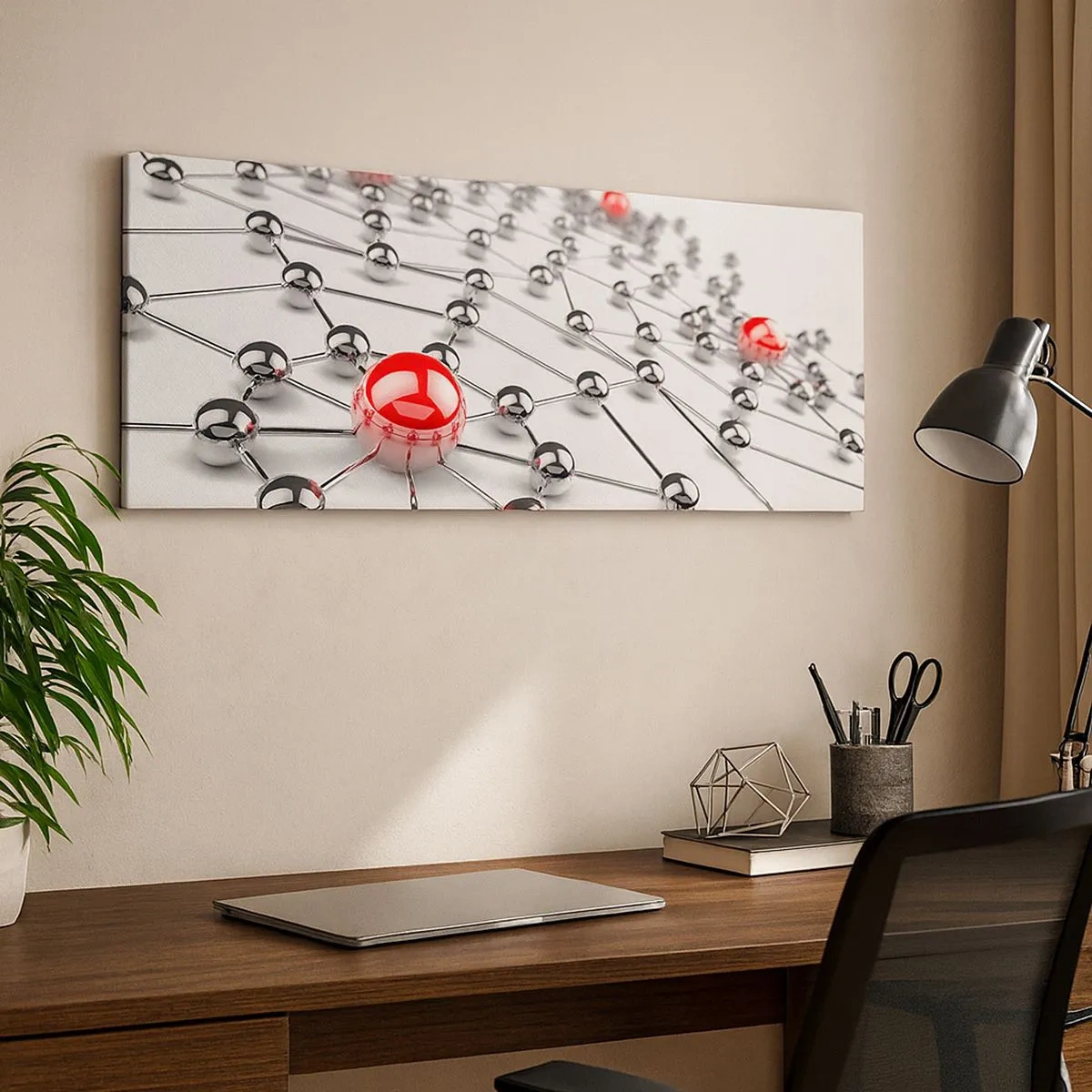 Tablou pe pânză - Plasă de argint - 100x40 cm