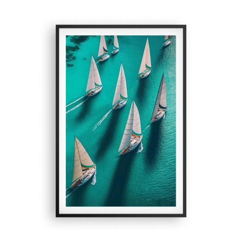 Poster în ramă neagră - Cursa cu vântul - 61x91 cm