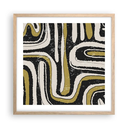 Poster în ramă de stejar deschis - Compoziție: pasaje și alei - 50x50 cm