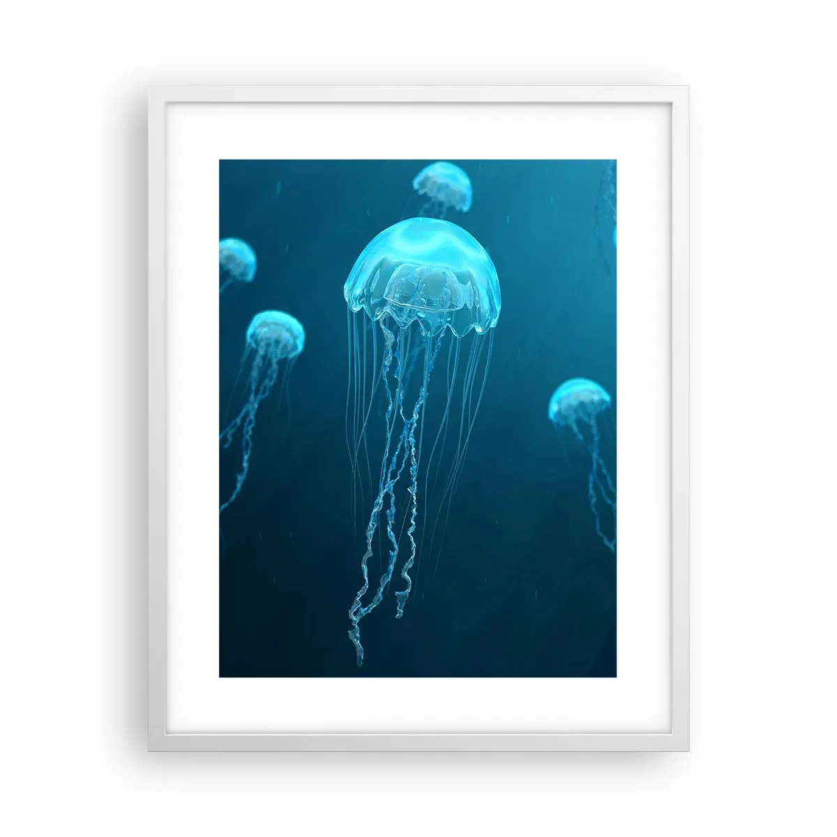 Poster în ramă albă - Dansul oceanic - 40x50 cm