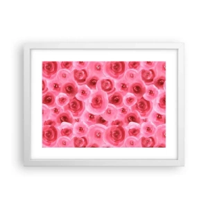 Poster în ramă albă - Trandafiri de sus în jos - 40x30 cm