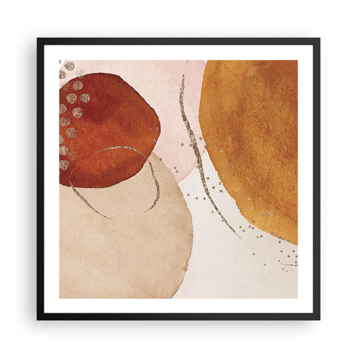 Poster în ramă neagră - Rotunjime și mișcare - 60x60 cm