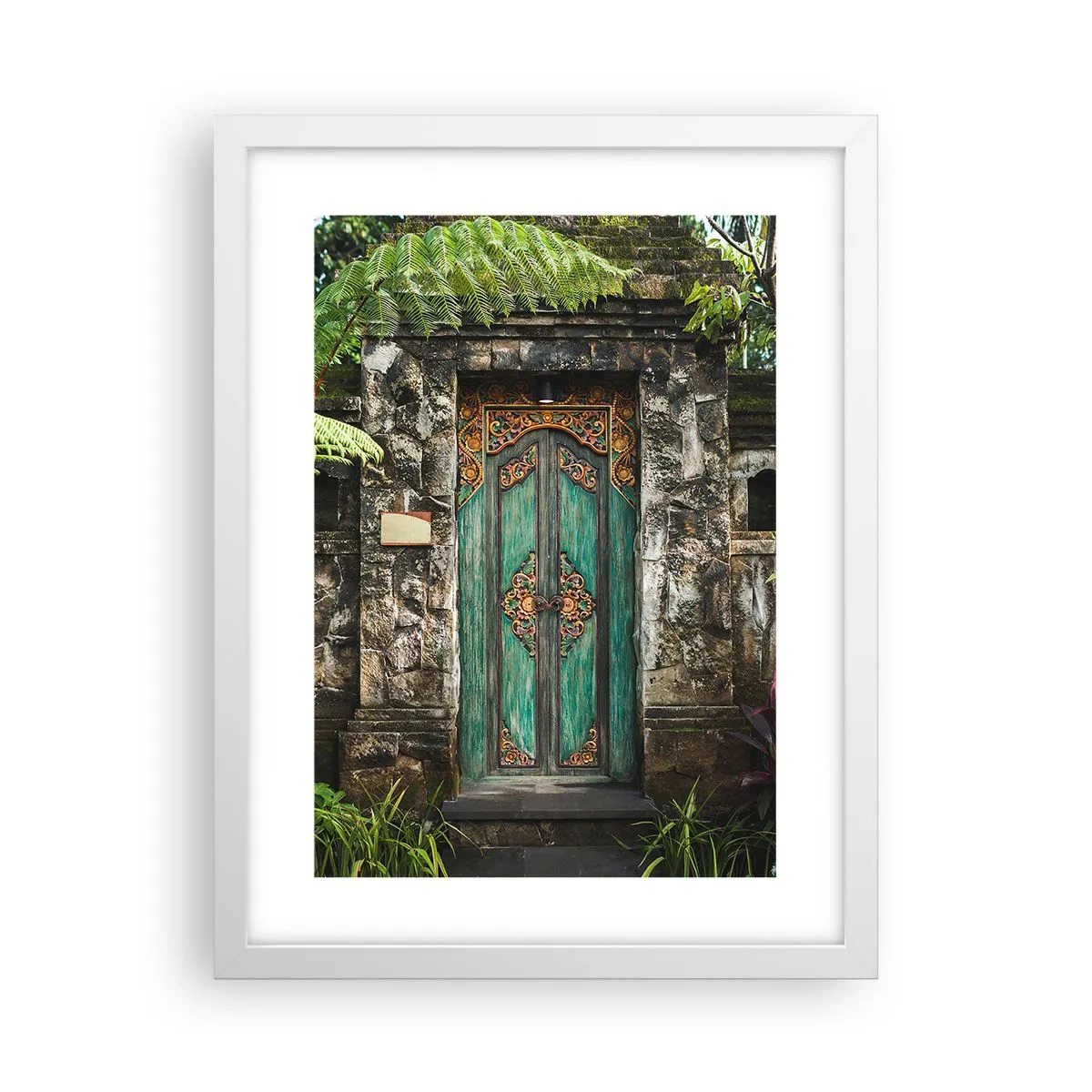 Poster în ramă albă - O ușă către o lume exotică - 30x40 cm