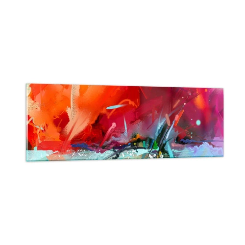 Tablou pe sticlă - O explozie de lumini și culori - 90x30 cm
