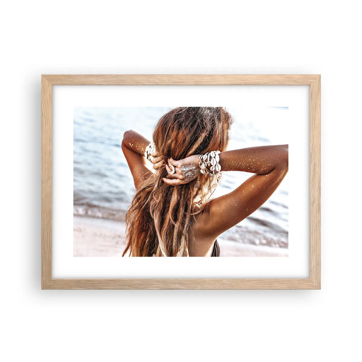 Poster în ramă de stejar deschis - Sora apei și a soarelui - 40x30 cm