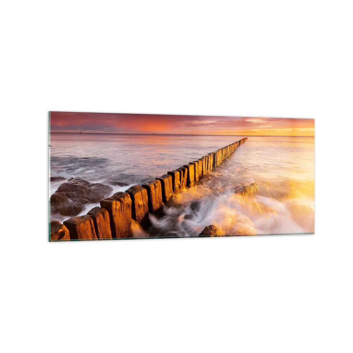 Tablou pe sticlă - Blândețea valurilor - 120x50 cm