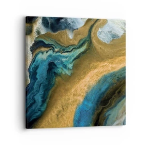 Tablou pe pânză - Albastru - galben - influență reciprocă - 30x30 cm