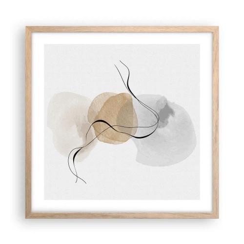 Poster în ramă de stejar deschis - Mărgele de aer - 50x50 cm