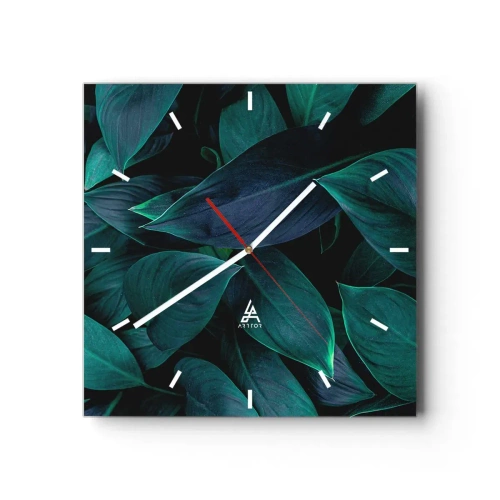 Ceas de perete - Ceas pe sticlă - Verdeața în sine - 30x30 cm
