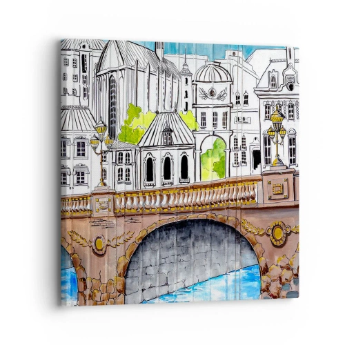 Tablou pe pânză - Orașul frumos ca o pictură - 30x30 cm