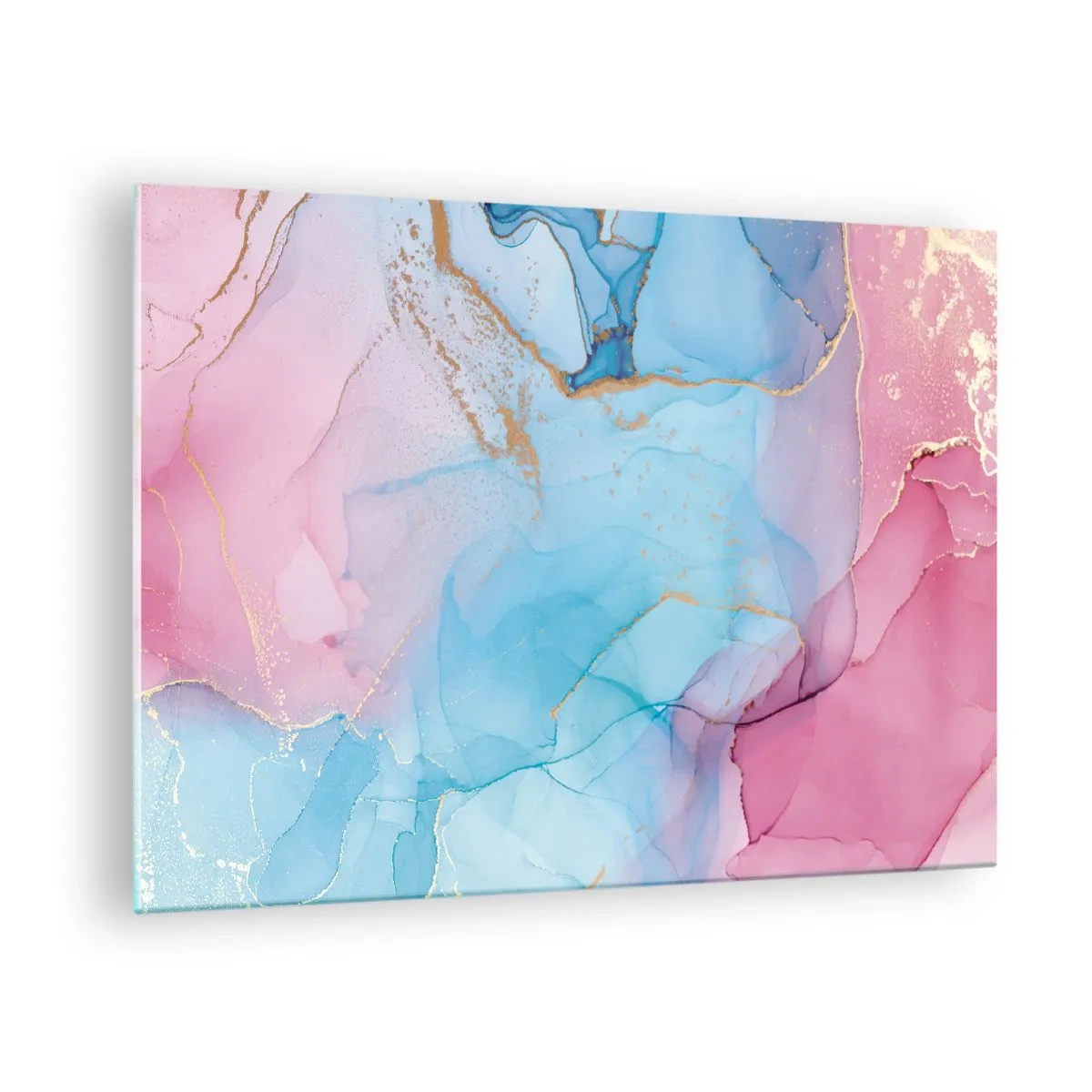 Tablou pe sticlă - Întâlnire și Interpenetrare - 70x50cm - Întâlnire și întrepătrundere - Decorațiune modernă pentru perete pentru living și dormitor ARTTOR