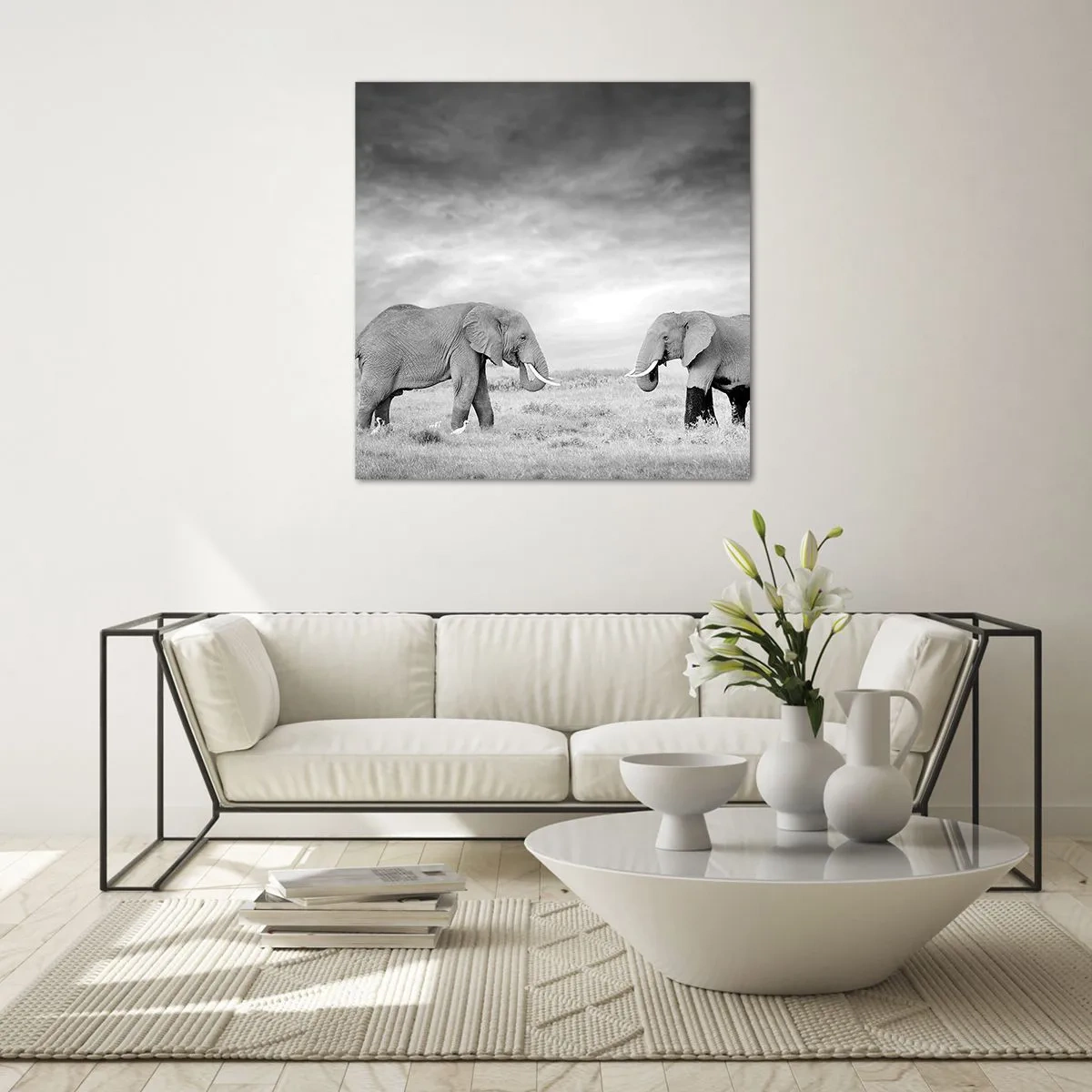 Tablou pe sticlă - Griul elefantin este frumos - 60x60 cm