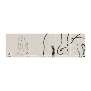 Mostră tapet autocolant Deluxe Sticker - Nud de fată - act, Linia, Desen - 100x30 cm