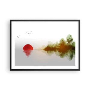 Poster în ramă neagră - Promisiune de liniște - 70x50 cm