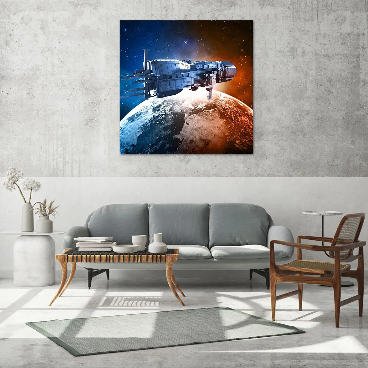 Tablou pe sticlă - Observator atent - 70x70 cm