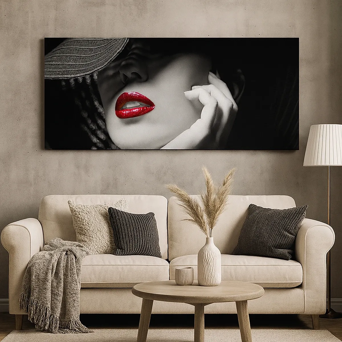 Tablou pe pânză - Studiu în stacojiu - 30x30 cm