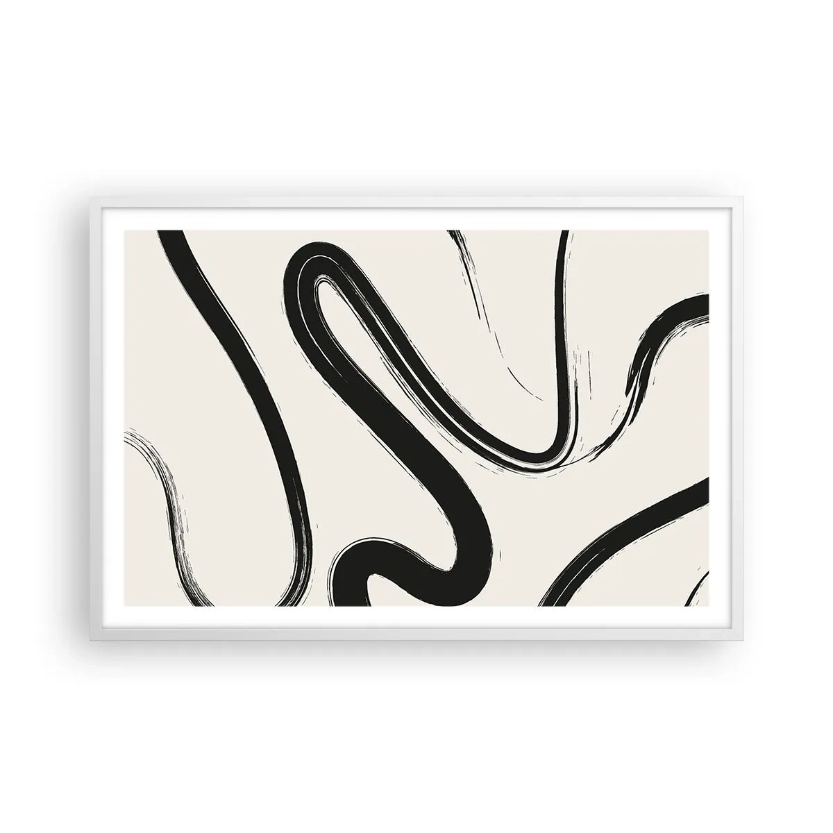 Poster în ramă albă - Capriciu în alb și negru - 91x61 cm
