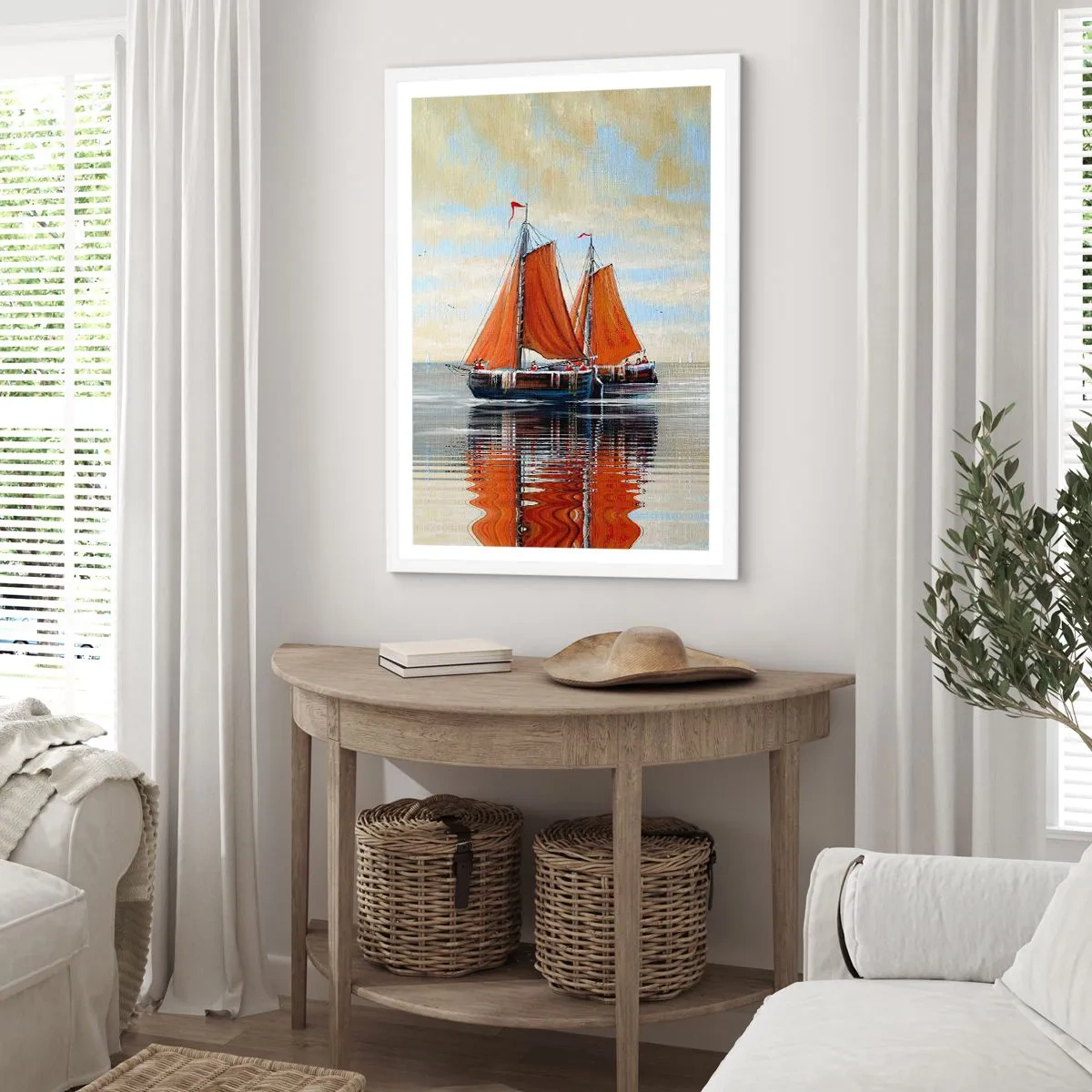 Poster în ramă albă - Hei, marinarule, navighează... - 70x100 cm