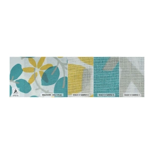 Mostră tapet Premium Canvas - Printre frunzele de azur - Boho, Flori, Minimalism - 100x30 cm