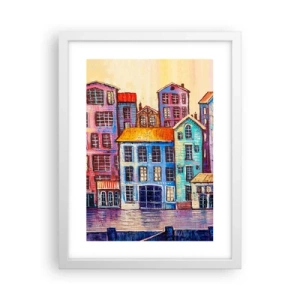 Poster în ramă albă - Un oraș ca în basm - 30x40 cm