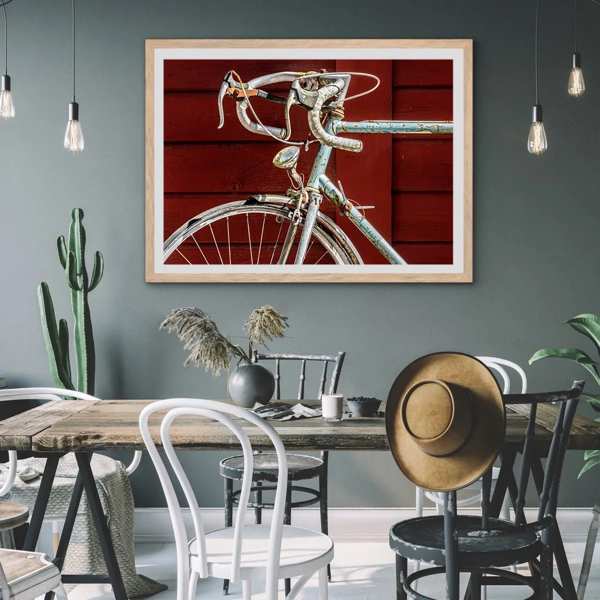 Poster în ramă de stejar deschis - Creat pentru victorie - 40x30 cm