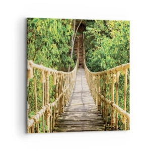 Tablou pe pânză - Suspendat în verde - 70x70 cm