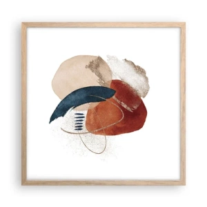 Poster în ramă de stejar deschis - Compoziție ovală - 50x50 cm