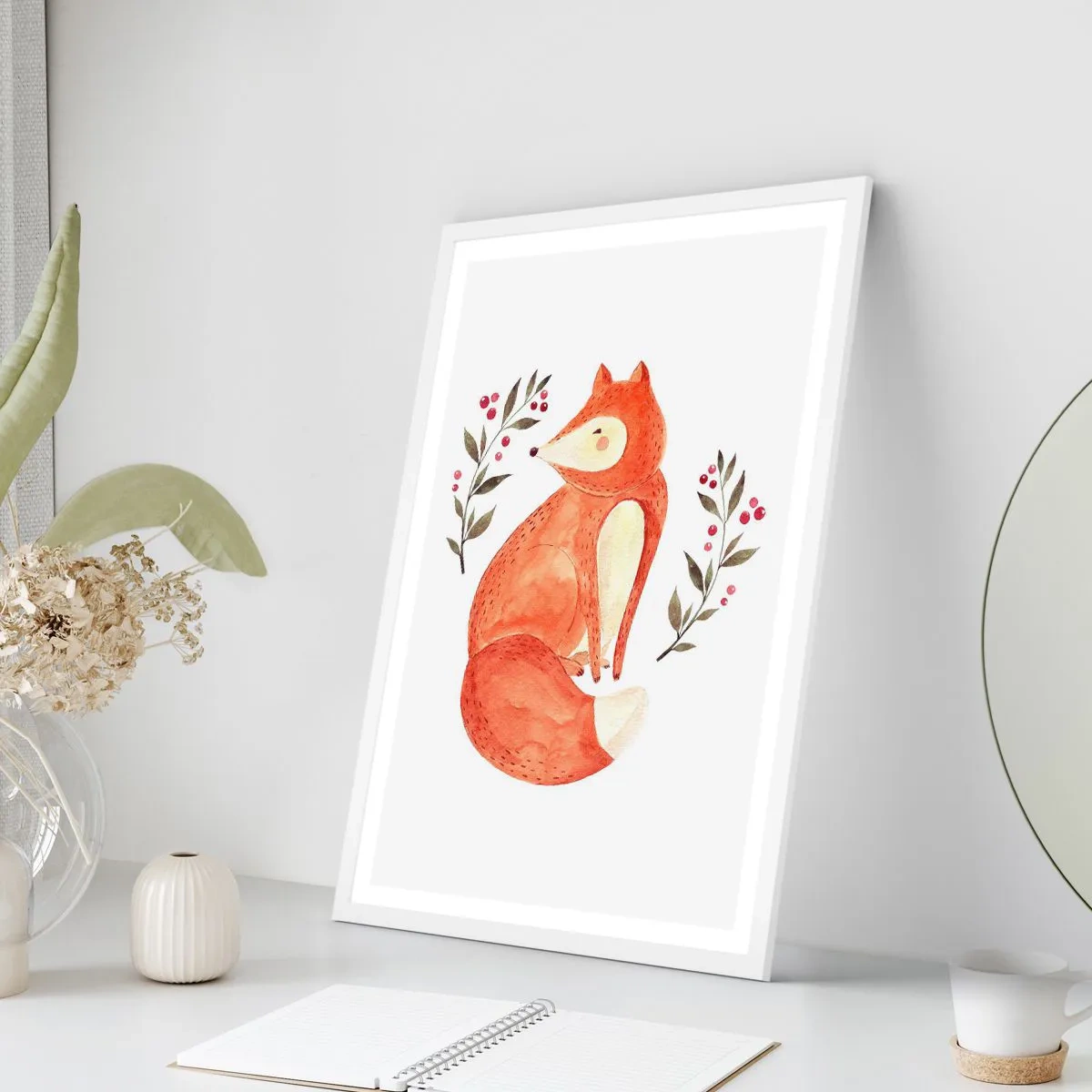 Poster în ramă albă - Micuțul roșcat - 30x40 cm