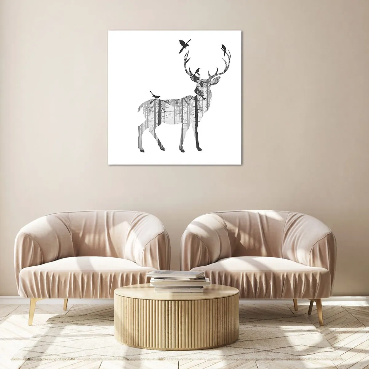 Tablou pe sticlă - Spiritul bun al pădurii - 60x60 cm