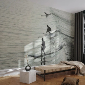 Tapet Premium Sand - Pentru a întâmpina valul - Surfing, Sport, Ocean - 100x70 cm