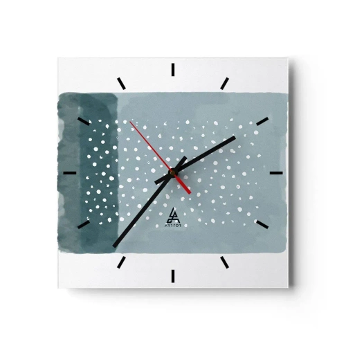 Ceas de perete - Ceas pe sticlă - Crescute pe albastru - 40x40 cm