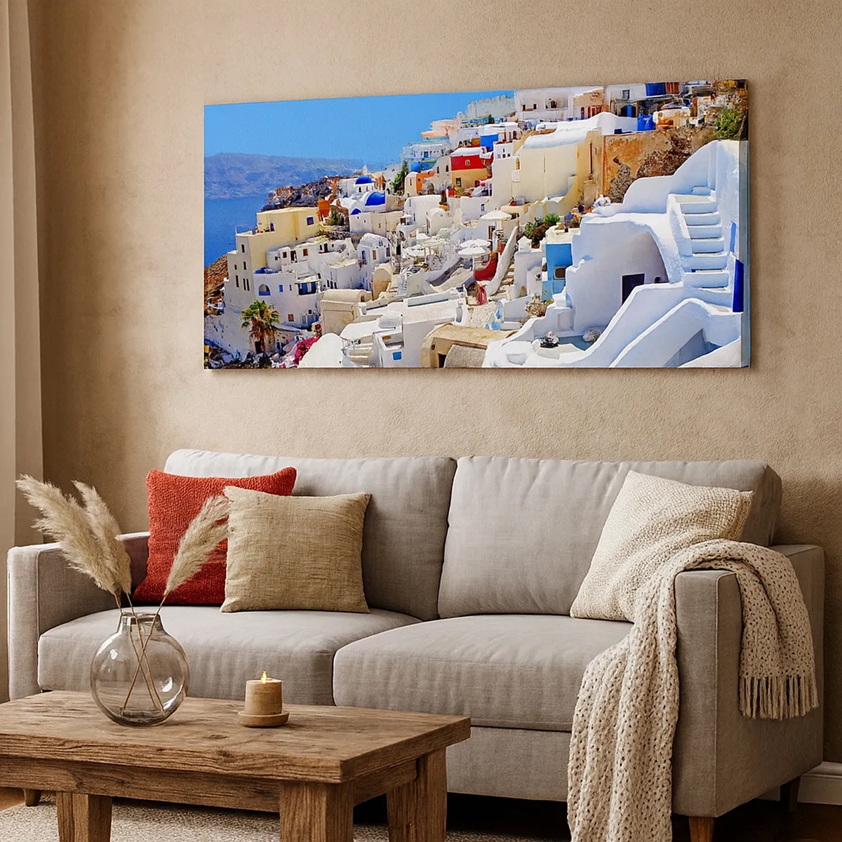 Tablou pe pânză - Visând la o vară grecească - 30x30 cm