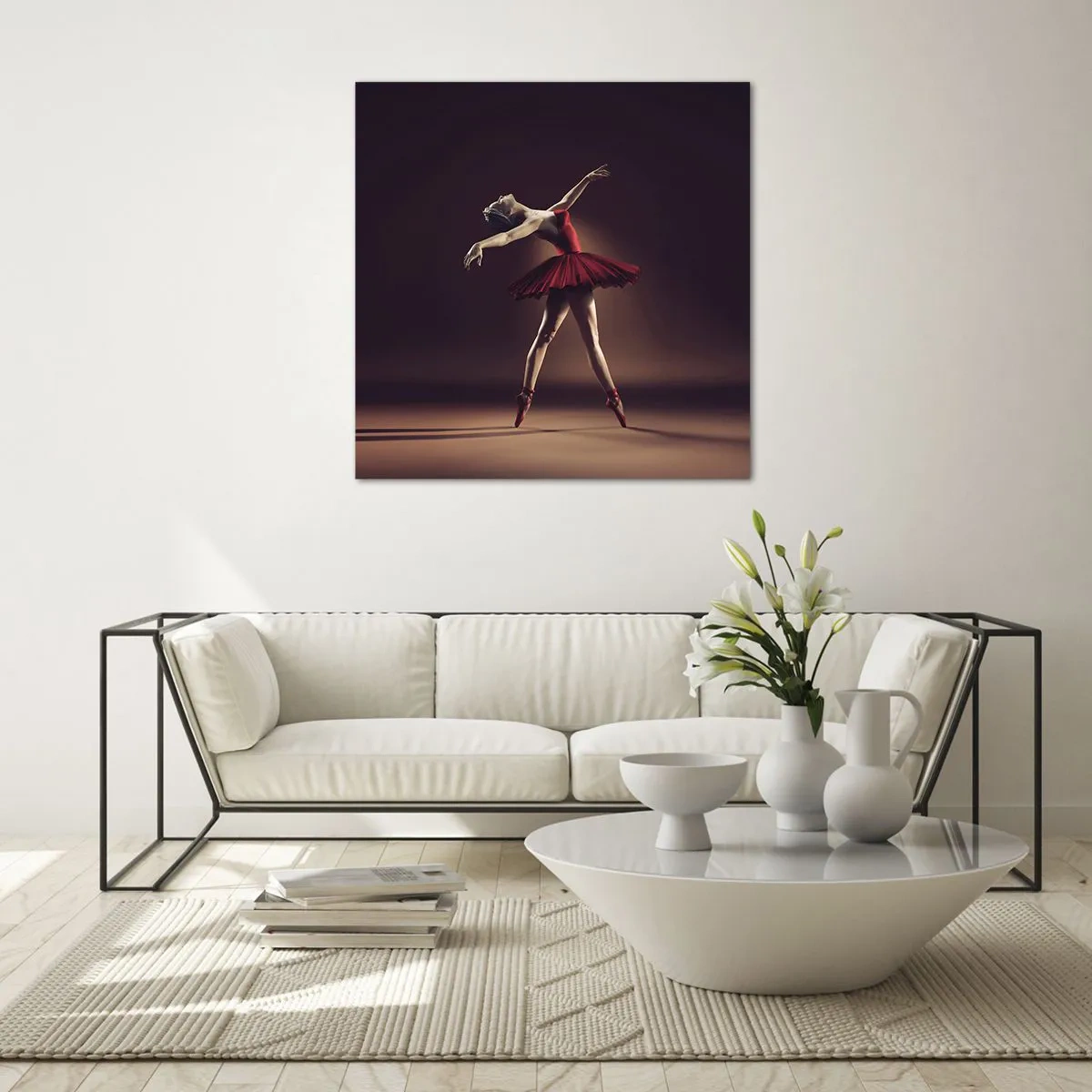 Tablou pe sticlă - Prima balerină - 70x70 cm
