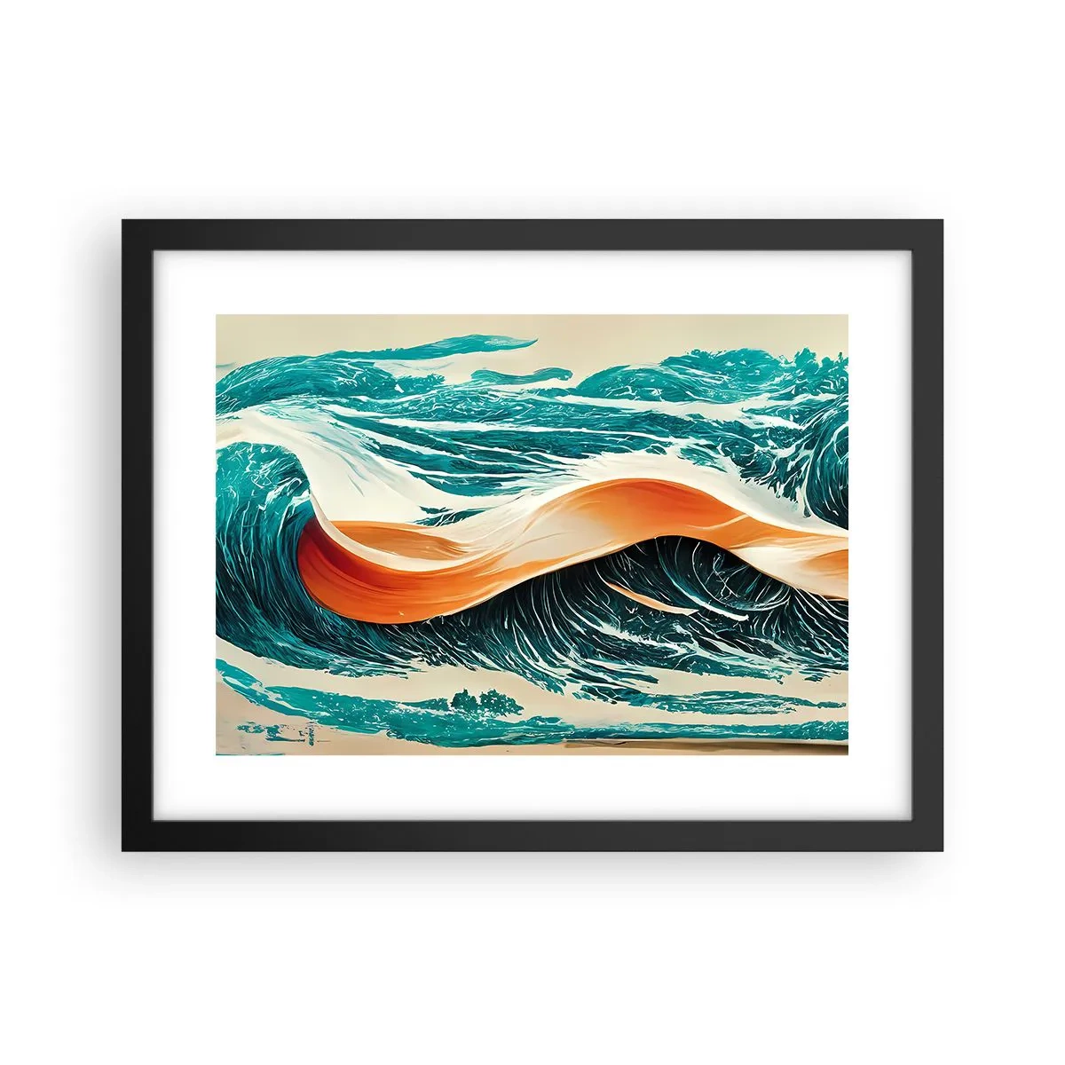 Poster în ramă neagră - Visul unui surfer - 40x30 cm