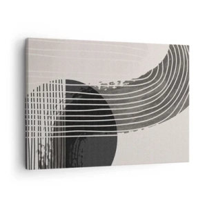 Tablou pe pânză Canvas - Model abstract cu linii și forme geometrice - 70x50cm - Până acolo și înapoi - Decorațiune modernă pentru perete pentru living și dormitor ARTTOR