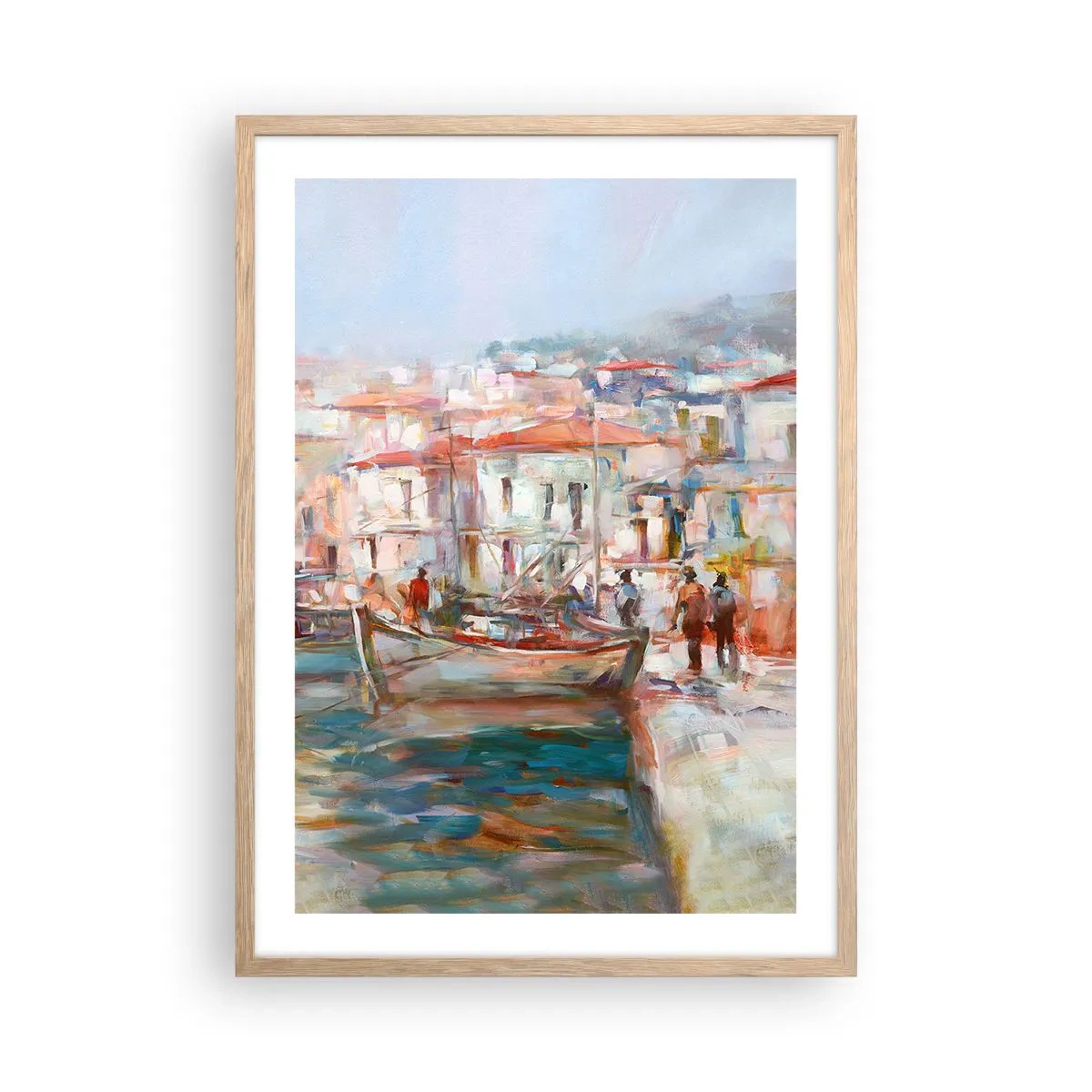 Poster în ramă de stejar deschis - Vacanță pastelată - 50x70 cm