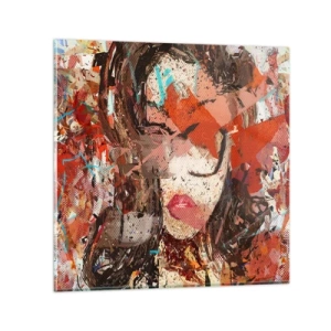 Tablou pe sticlă - Chiar nu știe nimeni cum ești tu - 40x40 cm