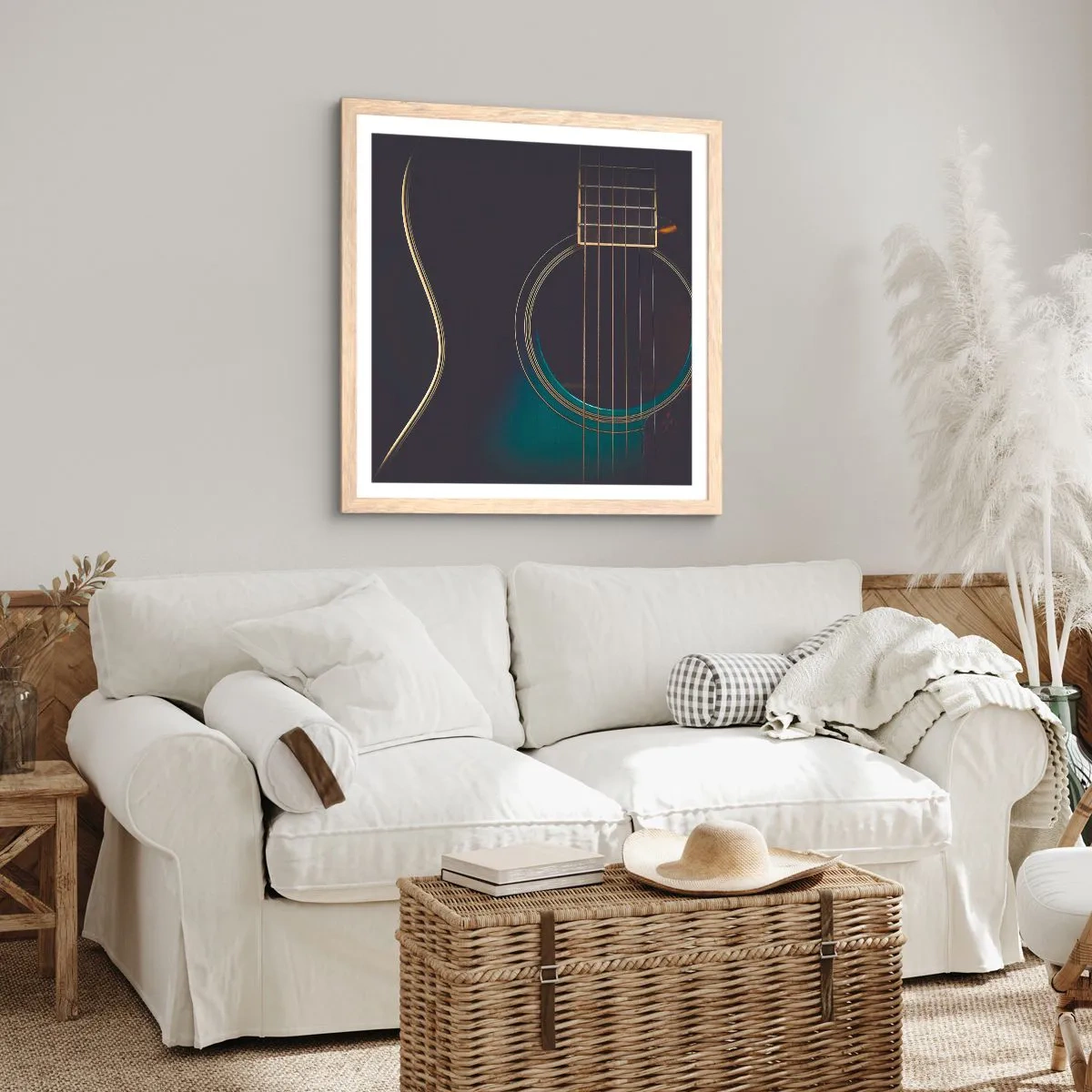 Poster în ramă de stejar deschis - O clipă înainte de a suna - 60x60 cm