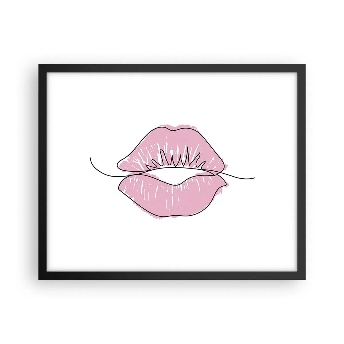 Poster în ramă neagră - Vrei un sărut? - 50x40 cm