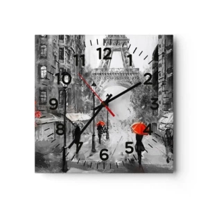 Ceas de perete - Ceas pe sticlă - Toate drumurile duc la el - 30x30 cm