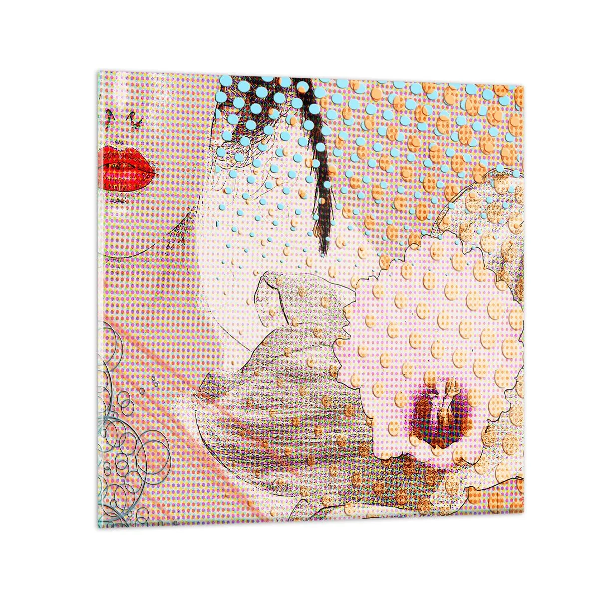 Tablou pe sticlă - Eroină de benzi desenate - 50x50 cm