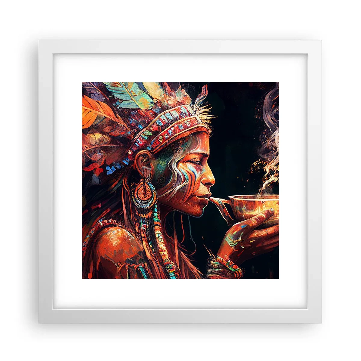 Poster în ramă albă - Ritual magic - 30x30 cm