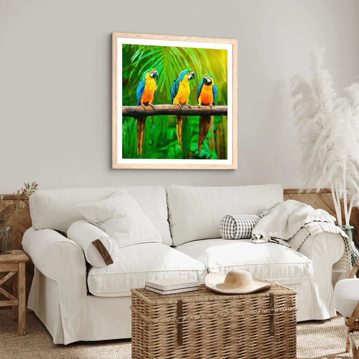 Poster în ramă de stejar deschis - Și ai auzit că ea...? - 60x60 cm