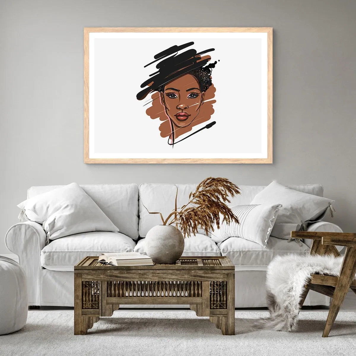 Poster în ramă de stejar deschis - Dulce ca ciocolata - 40x30 cm