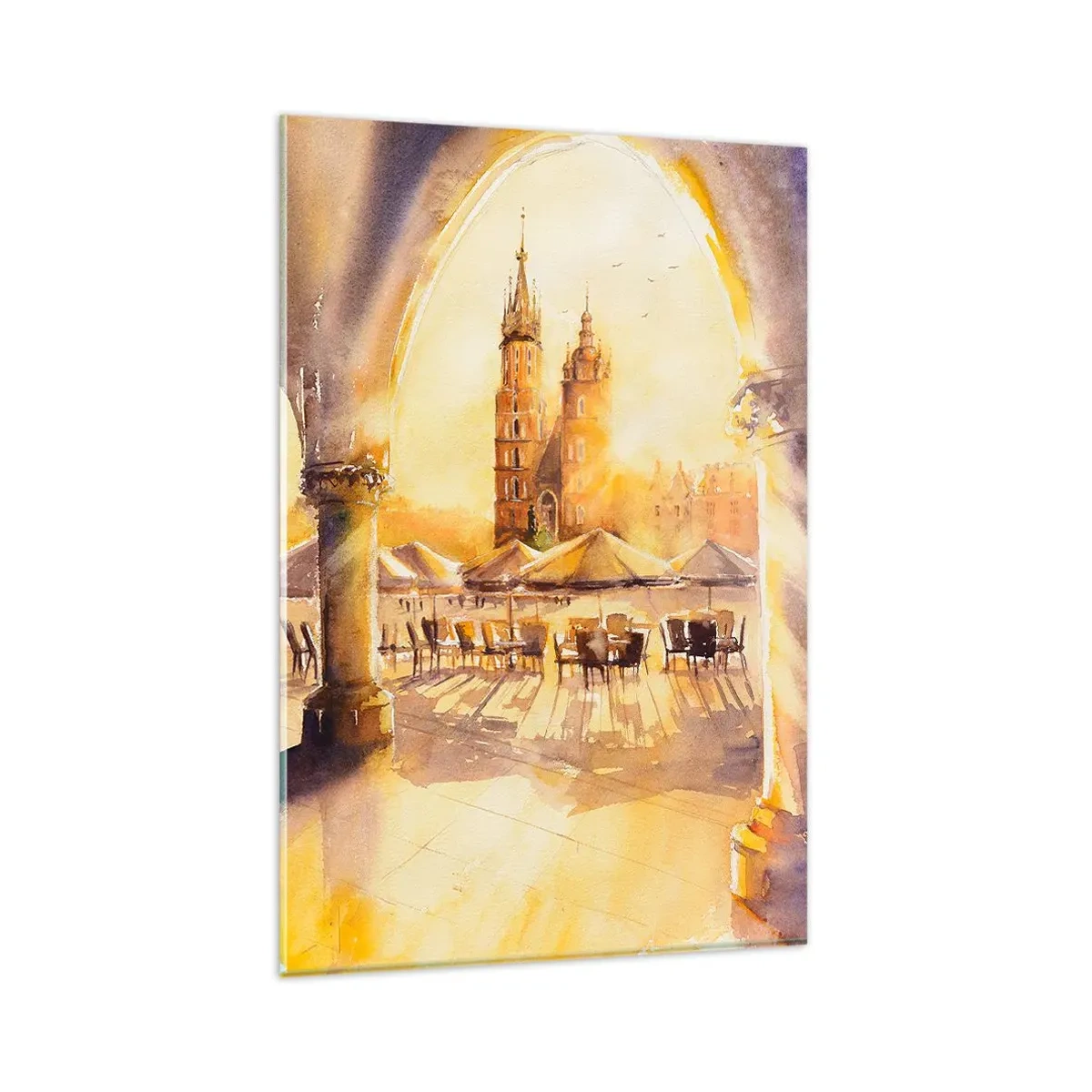 Tablou pe sticlă - Răsărit în Cracovia - 80x120 cm