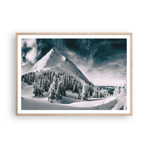 Poster în ramă de stejar deschis - Țara zăpezii și a gheții - 100x70 cm