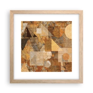 Poster în ramă de stejar deschis - Studiu cubist de bronz - 30x30 cm